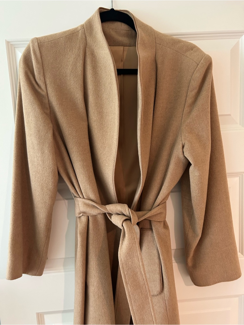 Long Camel Belted Trench Coat - Picture 4 of 9